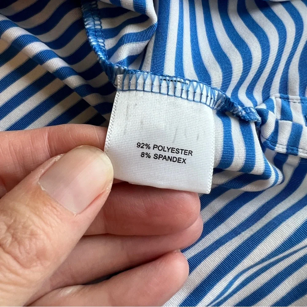 Peter Millar Summer Comfort Men's Blue Striped Polo Shirt - Picture 4 of 8
